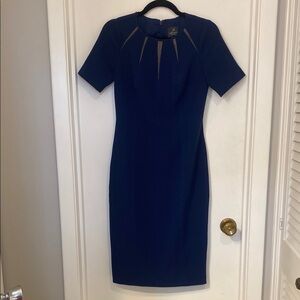 Adrianna Papell Midnight Blue Midi Dress